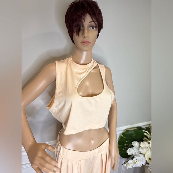 NWOT Chic peach Two-Piece pants Set - Picture 4 of 5